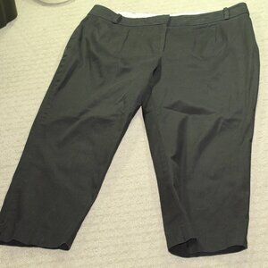Talbots Heritage Size 16W Perfect Crop Pants Black Stretch Chino Casual Neutral